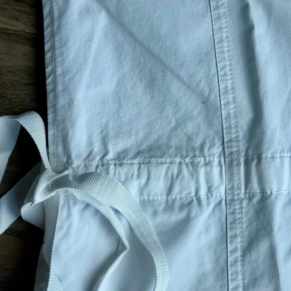J.Crew White Cotton Tie Waist Shift Dress Short Sleeve XS